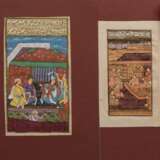 7 Diverse indopersische Miniaturen "Audienzszenen" aus Handschriften, 18./19.Jh., Deckfarbenmalerei/Papier, z.T. Gold gehöht, beidseitig beschriftet, im Passepartout montiert, ca. 21,5x12-13x20cm (m.PP. ca. 30-… - фото 14