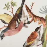 21 Teile Meissen Service mit polychromer „Vogel und Insekten“ Malerei auf Ozier Relief, um 1750, bestehend aus: 1 Kaffeekanne (H. 25cm, o. Rand rest.), 1 Teekanne (H. 12cm, Tülle rest.), 1 Mokkakanne (H. 16,5cm), 1 Teedo… - photo 14