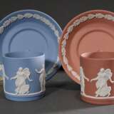 6 Wedgwood Jasperware Mokkatassen/UT mit klassischen Bisquitporzellan Reliefs auf unterschiedlich gefärbtem Fond, England 20.Jh., H. 6,5cm - photo 3