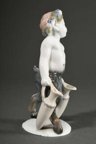 Rosenthal Porzellan Figur "Silen - Faun mit Krügen", polychrom staffiert, Modellnr. K 682, Entw.: Karl Himmelstoss um 1920, Ausführung Selb Bavaria, H. 17cm - Foto 3