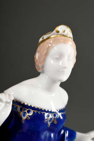 Rosenthal Selb Bavaria Porzellan Figur "Prinzessin mit goldener Kugel und Gans", polychrom staffiert, Modellnr. 537, Entw.: Ferdinand Liebermann, Rosenthal-Jubiläumsmarke 1929, Künstlersignet auf Sockel, H.13,5… - photo 4