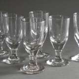6 Rustikale Gläser in schlichter Façon, H. 15-15,5cm, Ø 7cm, min. best. - photo 1