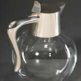 Dänische Glas Schankkanne in schlichter Kugelform mit Silber 925 Montierung, MZ: A. Michelsen, Kopenhagen, H. 17cm - Foto 2