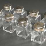 8 Eckige Glassalzsteuer mit Silber 925 Schraubdeckel, H. 4,1cm - фото 2