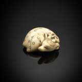 Netsuke eines liegenden Hirsches aus Elfenbein - photo 1