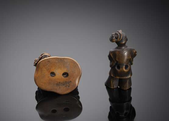 Zwei Netsuke aus Holz - photo 2