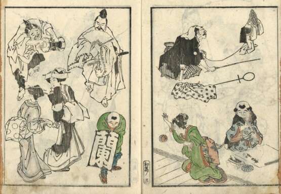 Katsushika Hokuun ( tätig frühes 19. Jh.) und Katsushika Hokusai (1760 - 1849 ): Zwei Farbolzschnittbücher - photo 3