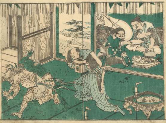 Katsushika Hokusai (1760 - 1849): 15 Passepartouts mit Doppel- bzw. einzelnen Buchseiten - Foto 2
