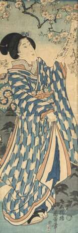 Zwei Farbhilzschnitt u.a. Chikayoshi (aktiv ca. 1865 - 1871) - photo 1