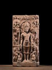 Feine Sandsteinstele des Vishnu