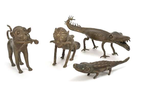 Vier Tierfiguren in Messingbronze - Foto 1