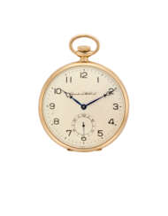 IWC | 14K gold pocket watch | 1960s | Manual wind movement | silvered dial with arabic numerals | Case n. 853505 | Movement n. 825977 | Diam. mm 49