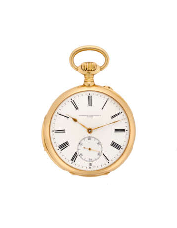 Vacheron & Constantin, repetition a quarts | gold pocket watch | 1920s | Manual wind movement | White dial with roman numerals | Case n. 194973 | Movement n. 325990 | Diam. mm 46 - photo 1
