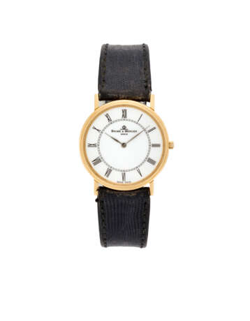 Baume et Mercier Ref. 15605 | gold wristwatch | 1990s | Quartz movement | White dial with roman numerals | Case n. 1645760 | Cal. BM9098 | Diam. mm 35 - Foto 1