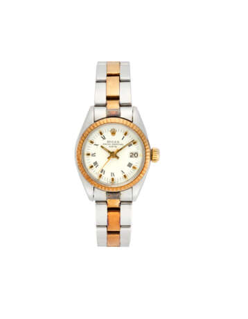 Rolex, Lady Datejust Ref. 6916 | steel and gold wristwatch | Year 1978 | Automatic movement | White dial with roman numerals and date | Case n. 5947814 | Movement n. 485849 | Cal. 2030 | Diam. mm 26 - photo 1