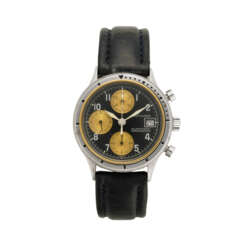 Hamilton, Khaki, Chronograph Ref. 930464P | steel and gold wristwatch | Year 1989 | Automatic movement | Black dial with arabic numerals | Cal. 7750 | Diam. mm 38 | box and paper