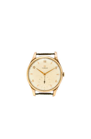 Omega | gold wristwatch | Year 1952 | Manual-wind movement | Silvered dial with indexes | Case n. 257601 | Movement n. 13280239 | Cal. 266 | Diam. mm 37 | (back case changed) - Foto 1