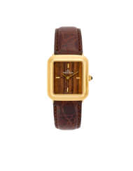 Jaeger-LeCoultre "Cioccolatino" Ref. 6031.21 | gold wristwatch | 1970s | Manual-wind movement | Wood dial with indexes | Case n. 1359028 | Cal. 841 | Size mm 26x30 | (slight defects)