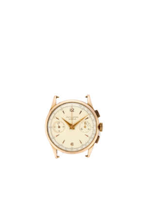 Universal Geneve, Uni-compax Ref. 12445 | rose gold wristwatch | 1950s | Manual-wind movement | White dial with indexes and sub-dials | Case n. 1592173 | Cal. 285 | Diam. mm 35 - Foto 1