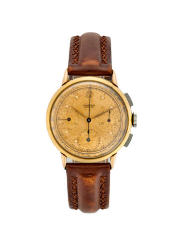 Universal Geneve, Compax Ref. 22463 | steel and gold wristwatch | 1950s | Manual-wind movement | Gilded dial with indexes and sub-dials | Case n. 8.61325 | Cal. 285 | Diam. mm 34 - фото 1