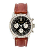Produktkatalog. Breitling, Navitimer "Air Force Iraq" Ref. 806 | steel wristwatch | Year 1965 | Manual-wind movement | Black dial with indexes, sub-dials and date | Case n. 1014381 | Cal. 178 | Diam. mm 41 | box only