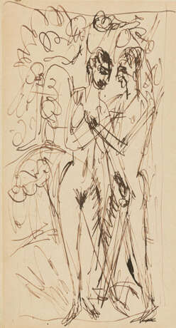 Ernst Ludwig Kirchner. Stehendes Liebespaar - фото 1