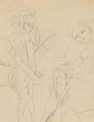 Ernst Ludwig Kirchner. Stehende Frau und nähendes Mädchen