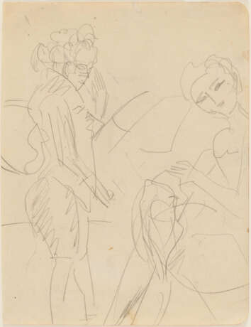 Ernst Ludwig Kirchner. Stehende Frau und nähendes Mädchen - фото 2
