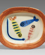 Pablo Picasso. Pablo Picasso Ceramics. Four Polychrome Fishes
