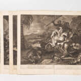 RIDINGER, JOHANN ELIAS (Ulm 1698-1767 Augsburg), 4 Blatt Mezzotinto "Die vier Kontinente": Asia, Africa, Europa und America, - Foto 1
