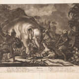 RIDINGER, JOHANN ELIAS (Ulm 1698-1767 Augsburg), 4 Blatt Mezzotinto "Die vier Kontinente": Asia, Africa, Europa und America, - Foto 5