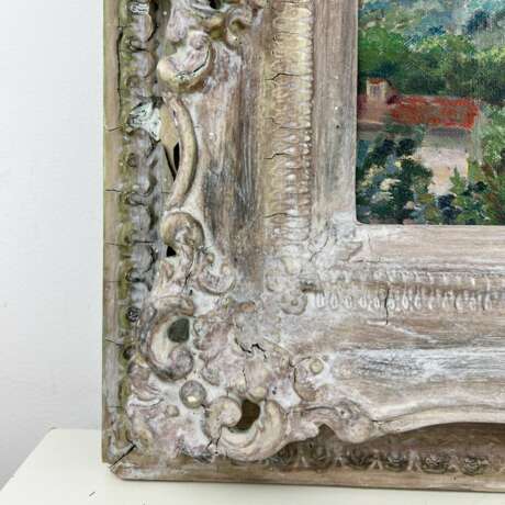 Landscape in an antique frame. Early 20th century. oil on cardboard 20th century - photo 3