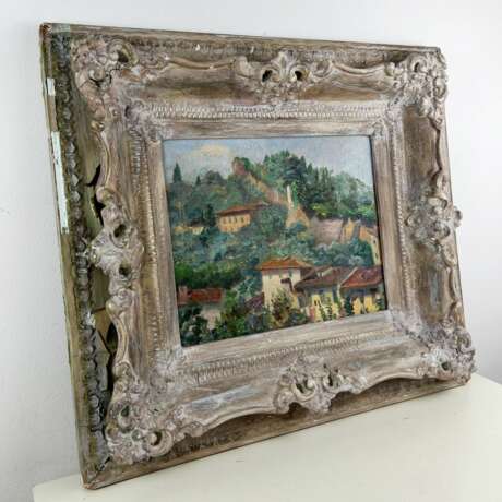 Landscape in an antique frame. Early 20th century. oil on cardboard 20th century - photo 4