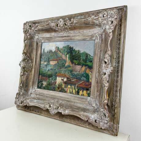 Landscape in an antique frame. Early 20th century. oil on cardboard 20th century - photo 7