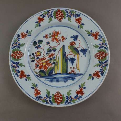 Zwei Fayenceteller - um 1800, 1x wohl Lambeth Delft, beiger… - photo 2