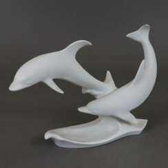 Tierfigur "Delphinpaar" - Biskuitporzellan, Alboth&Kaiser, E…