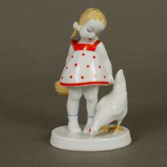 Seltene Porzellanfigur "Mädchen mit Huhn" - Rosenthal, Kunst…