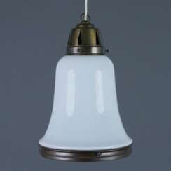Jugendstil-Deckenlampe - Anfang 20. Jh., glockenförmiger Gla…