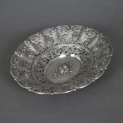 Korbschale im Barockstil - 800er Silber, ovale Form, durchbr…