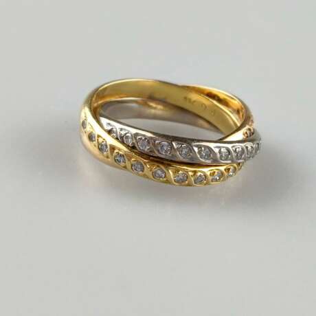 Trinity-Ring mit Diamanten - dreifarbig: Weiß-/Rosé-/Gelbgol… - photo 3
