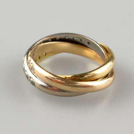 Trinity-Ring mit Diamanten - dreifarbig: Weiß-/Rosé-/Gelbgol… - photo 5