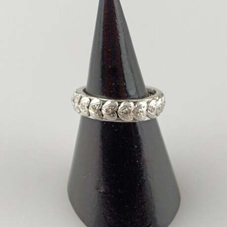 Memory-Ring mit kleinen Diamanten - Platin, 1940er Jahre, ru… - Foto 1