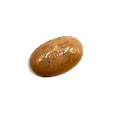 Loser Opal - 5,72 ct., ovaler Cabochon, weiß mit Farbspiel,… - фото 1