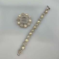 Vintage-Armband & -Brosche in Diamantoptik - EISENBERG / USA…