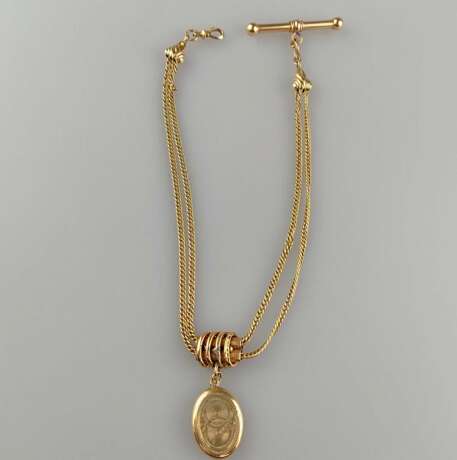 Taschenuhren-Knebelkette - 14K Gelbgold (585/000), mit ovale… - photo 1