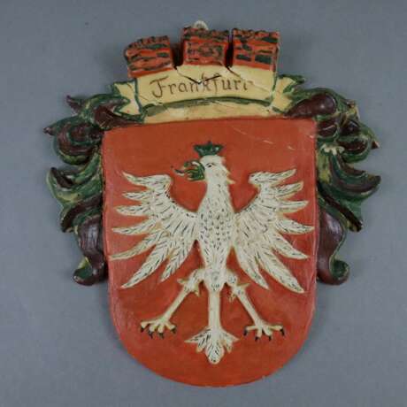 Konvolut Frankfurter Wappenbilder - 20. Jh., 2x Wachsrelief,… - photo 3