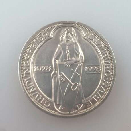 Silbermünze 3 Reichsmark 1928 - Weimarer Republik, 900 Jahre… - фото 1