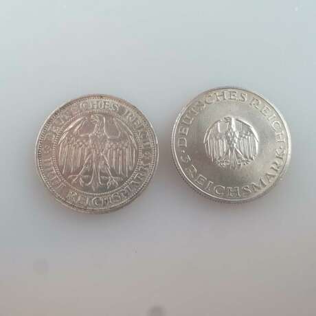 Zwei Silbermünzen 3 Reichsmark 1929 - Weimarer Republik, 500… - фото 2