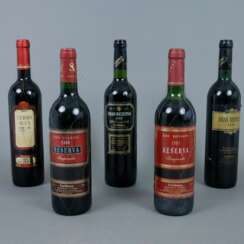 Weinkonvolut - 5 Flaschen, 1 x 1959 Gran Reserva Señorio De…