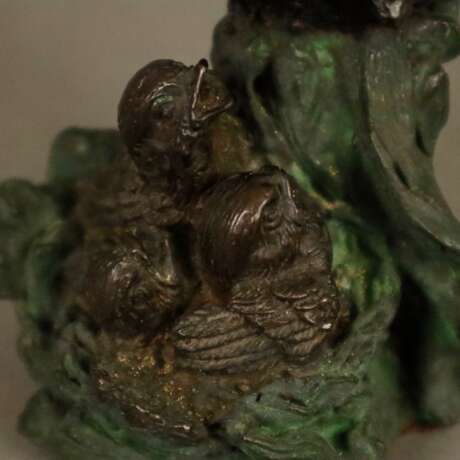 Bronzefigur "Spatzenfamilie am Nest" - 20. Jh., gestempelt "… - photo 3